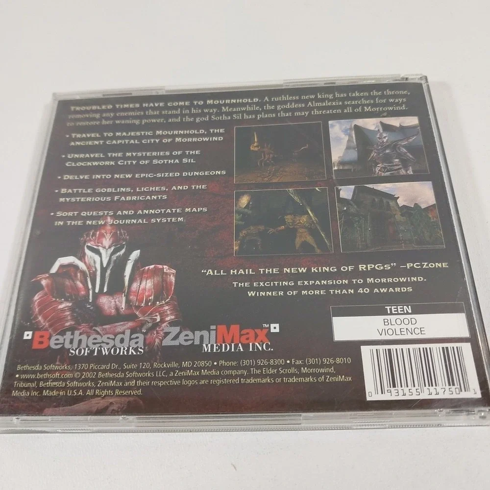 Elder Scrolls III Tribunal Expansion Pack Bethesda PC 2002 RPG Role Playing Game